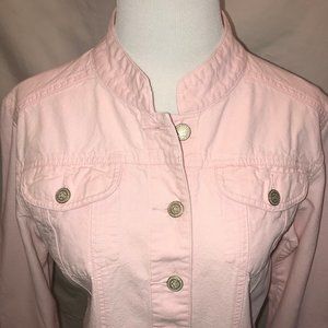 Super cute light pink, denim jacket